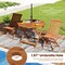 Octagon Solid Wood Patio Table 35.5" With Central Umbrella Hole Outdoor Indoor